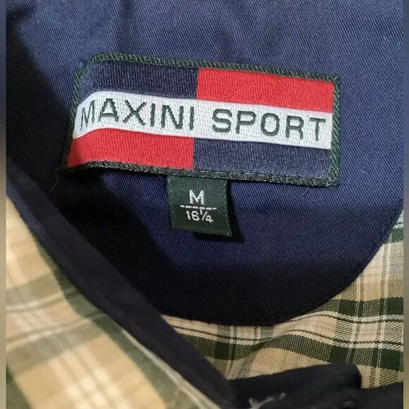 Maxini Sport Men Shirt Medium (16 1/4) Plaid Long Sleeves Button Up Casual shirt - Picture 12 of 15